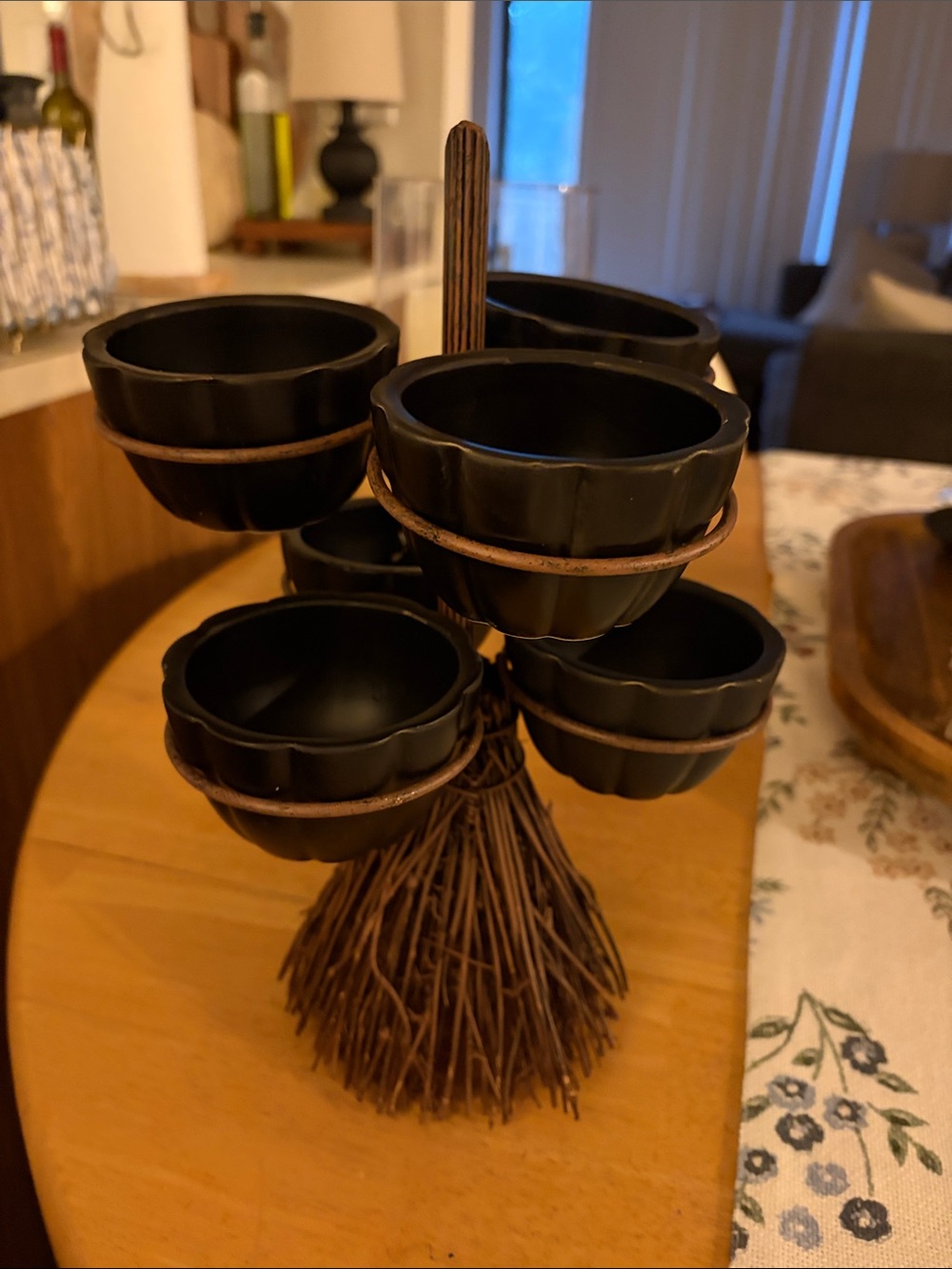 Kirklands Black and Brown Tiered Twig Votive Holder